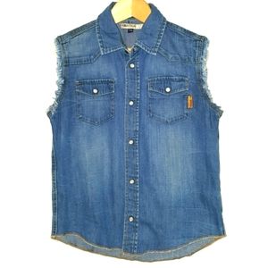 Piazza Italia Italy Boys 7-8 Denim Jean Shirt
